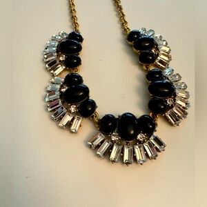 Vintage J.Crew Navy Rhinestone Statement Necklace